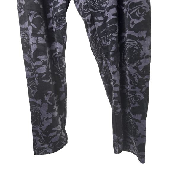 A293100 CUDDL DUDS Double Plush Velour Leggings Grey Shadow Floral XL - Picture 3 of 7